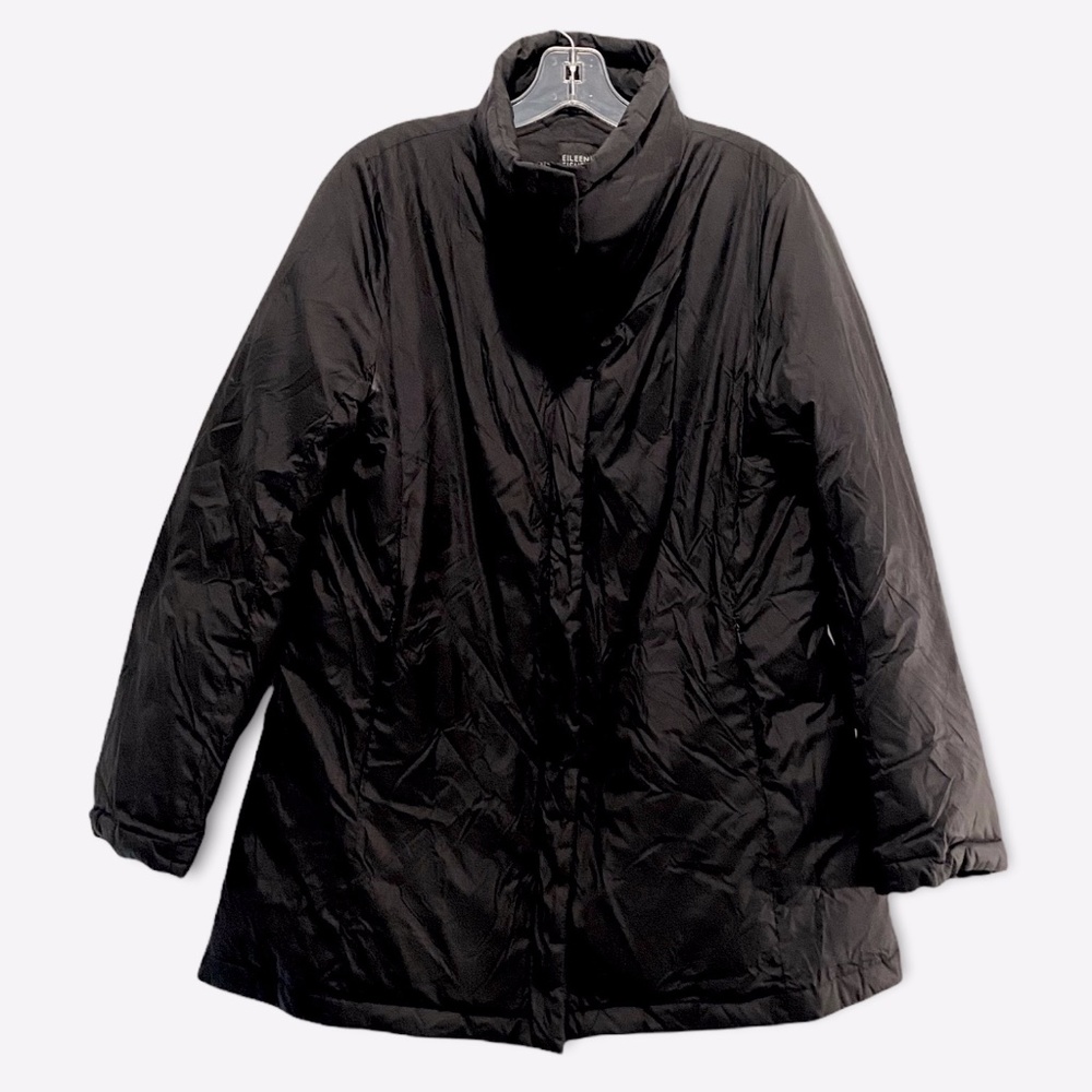 Eileen Fisher Down Puffer Zip Quilted Jacket Coat Sz S